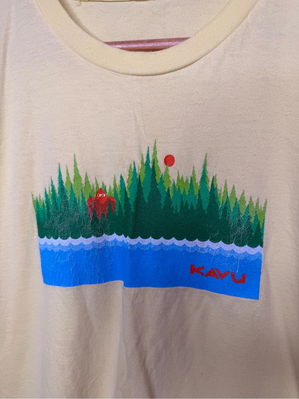 KAVU Get Yer Squatch On Sasquatch Graphic T-Shirt Yellow Men’s Medium